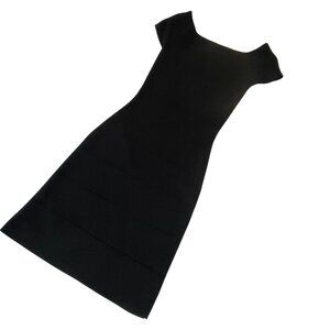 Max Studio Black Cap Sleeve Bandage Dress M Womens stretch